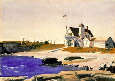 Coast Guard Station, Two Lights, Maine” by Edward Hopper – Stunning Oil Painting Reproduction | High-Quality Hand-Painted Canvas Art for Home Décor