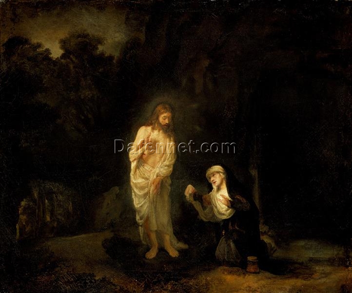 Hand-painted Rembrandt ‘Noli me tangere’ 1651 – The Powerful Moment of Christ’s Encounter with Mary Magdalene