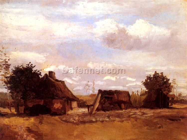 High-Quality Reproduction of Van Gogh’s Cottage – Beautiful 1885 Oil Painting from Dafen Village Studio