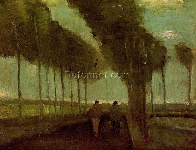 Vincent van Gogh 1885 Country Lane with Two Figures – Custom Hand-painted Oil Painting from Dafen Village Artists