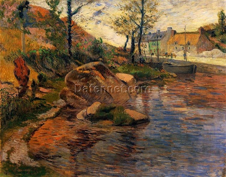 Paul Gauguin “Cove opposite Pont-Aven Harbor” 1888 – Authentic Oil Painting Reproduction | Elegant Canvas Art from Dafen Village