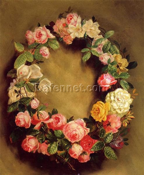 Buy “Crown of Roses” by Renoir – Hand-Painted Oil Painting of a Woman in Floral Elegance | Dafen Village