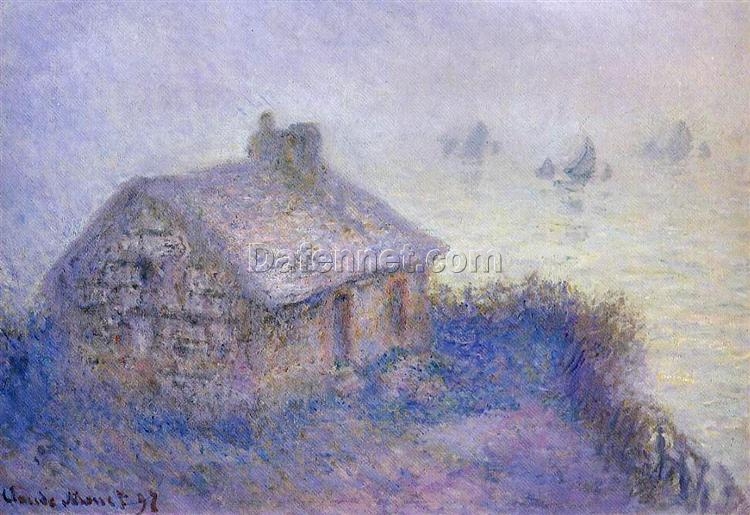 1897 Customs House at Varengeville in the Fog by Claude Monet – Oil Painting Reproduction with Expert Brushwork from Dafen Village