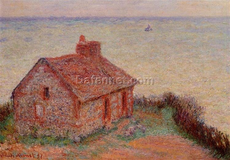 Claude Monet Customs House, Rose Effect 1897 – Exclusive Oil Painting Reproduction, Dafen Village Studio