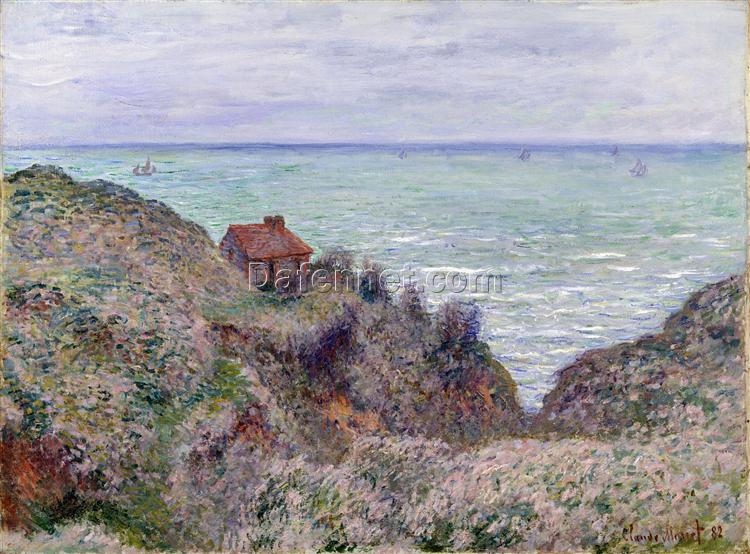 Hand-Painted Reproduction of Claude Monet’s Customs House (1882) | Impressionist Artwork for Home Decor