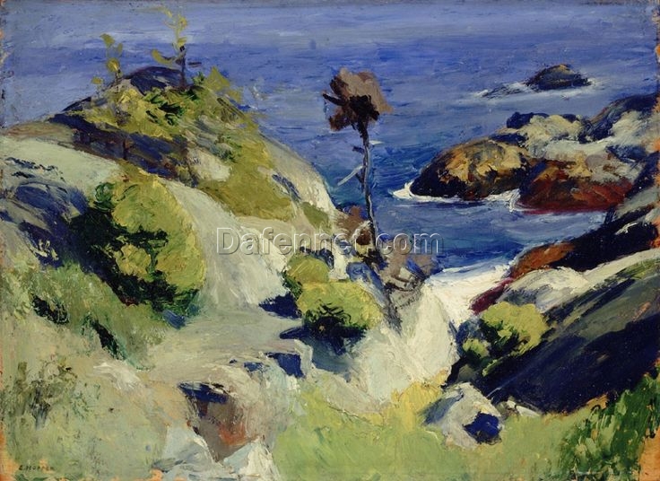 Edward Hopper “Monhegan Landscape” c.1916-1919 – Authentic Oil Painting Reproduction | Elegant Canvas Art from Dafen Village