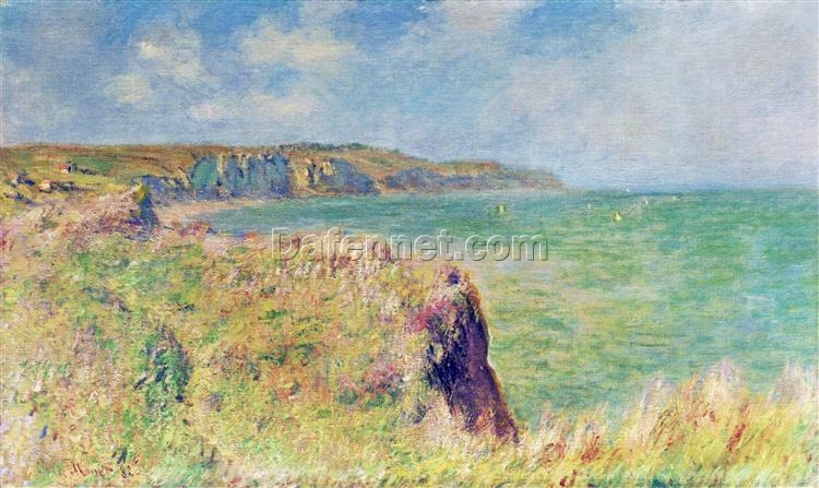 Edge of the Cliff at Pourville by Claude Monet – Original Oil Painting Reproduction by Dafen Village Artists