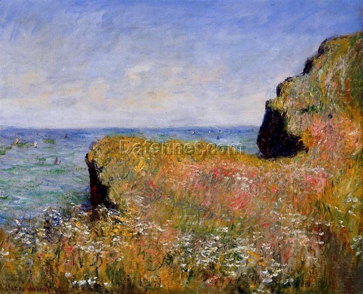 Edge of the Cliff, Pourville by Claude Monet – High-Quality Reproduction of the 1882 Seaside Landscape Painting