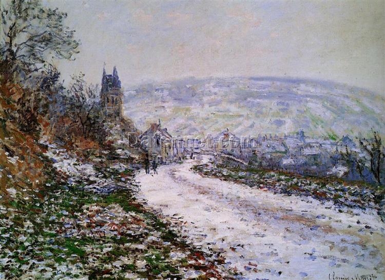 Original Claude Monet Reproduction – Entering the Village of Vetheuil in Winter (1879) Oil Painting for Your Home