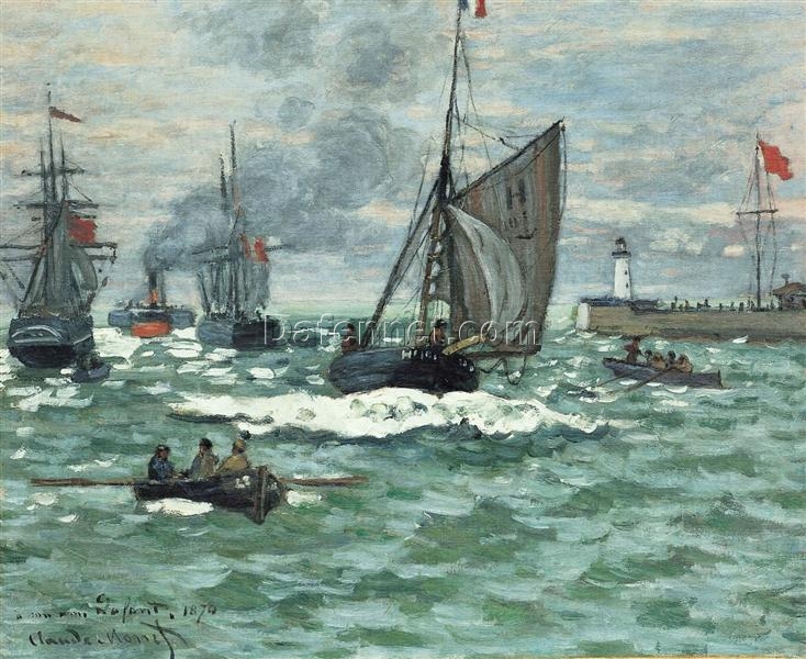 Custom Oil Painting of Claude Monet’s Entrance to the Port of Honfleur (1870) | Impressionist Masterpiece | Dafen Village Art Studio