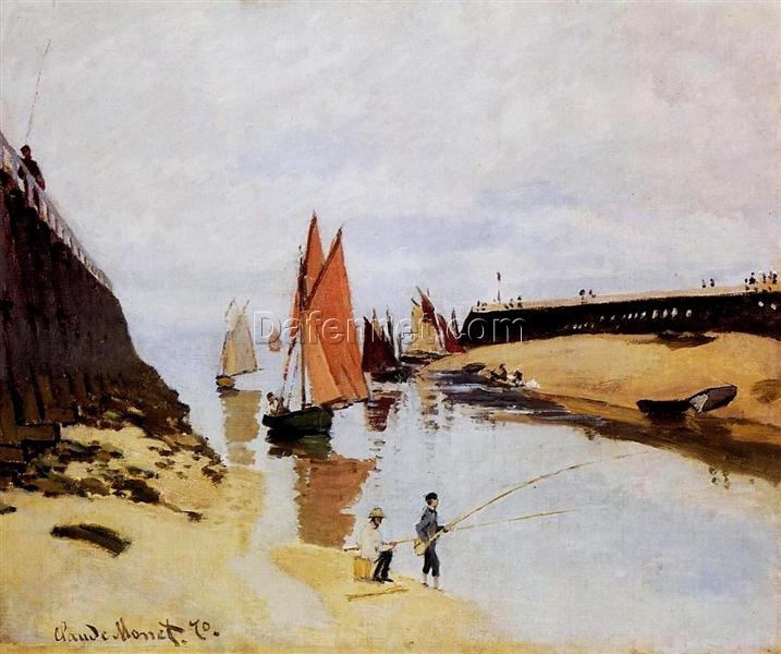 Handcrafted Entrance to the Port of Trouville (1870) Oil Painting by Claude Monet – Custom Impressionist Art from Dafen Village