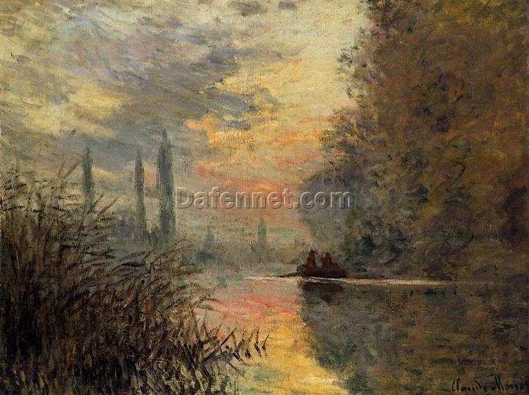 Premium Reproduction of Claude Monet’s Evening at Argenteuil (1876) – Handcrafted Oil Painting from Dafen Village Studio