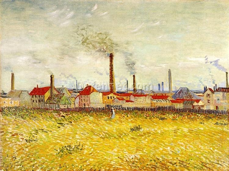 Classic Van Gogh Reproduction – Factories at Asnieres, 1887 Oil Painting from Dafen Village Artists