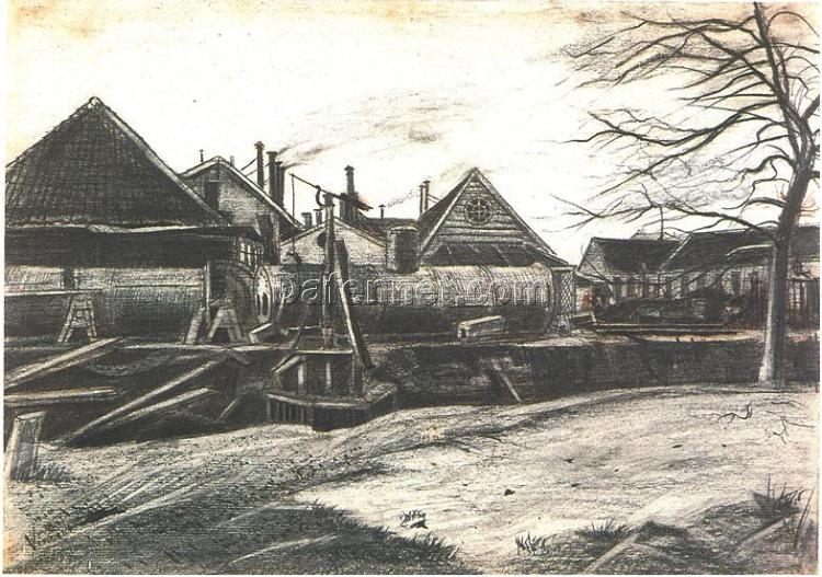 Factory Landscape by Vincent van Gogh – High-Quality Oil Painting from Dafen Village Studio, 1882