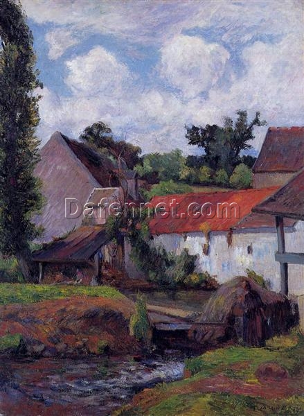 Farm in Osny” by Paul Gauguin (1883) – Handcrafted Oil Painting Reproduction | Classic Rural Landscape