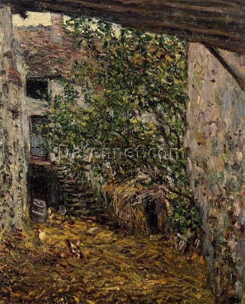 Farmyard by Claude Monet (1878) | Custom Hand-Painted Oil Painting from Dafen Village Studio