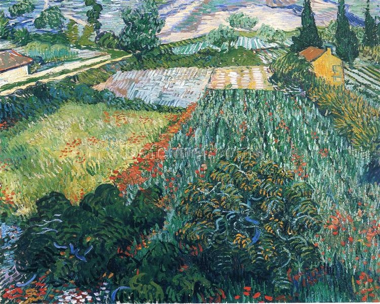 1889 Field with Poppies by Vincent van Gogh – Fine Art Reproduction, Handcrafted by Dafen Village Artists