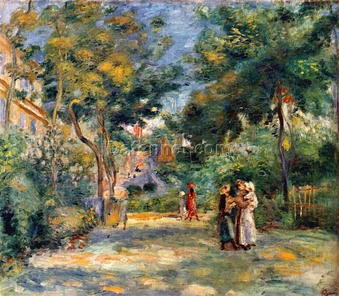 Pierre-Auguste Renoir “Figures in a Garden” (1880) Oil Painting Reproduction – Hand-painted Masterpiece from Dafen Village