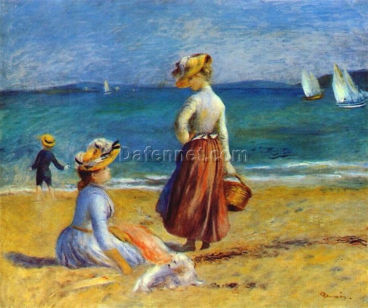 Pierre-Auguste Renoir “Figures on the Beach” (1890) – Handcrafted Oil Painting Reproduction for Coastal or Summer Decor