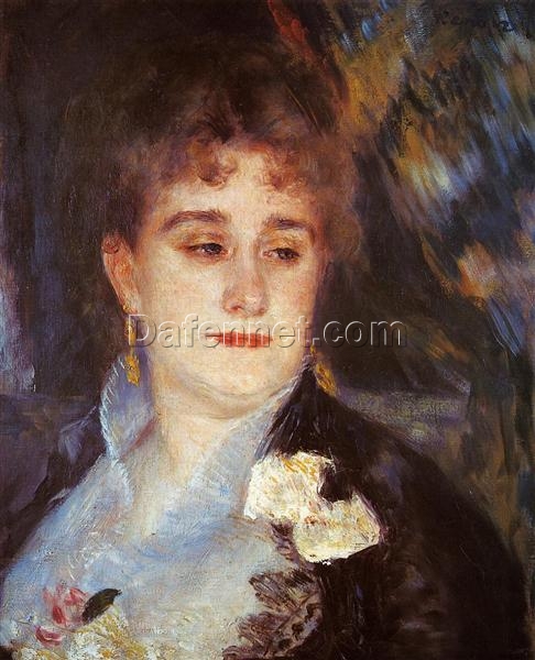 Pierre-Auguste Renoir “First Portrait of Madame Georges Charpeitier” (1876-1877) – Handcrafted Oil Painting Reproduction for Elegant Portraiture Decor