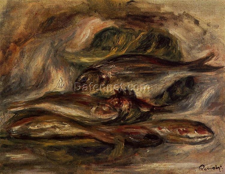 Pierre-Auguste Renoir “Fish” (c.1919) – Handcrafted Oil Painting Reproduction for Elegant Still Life or Coastal Decor