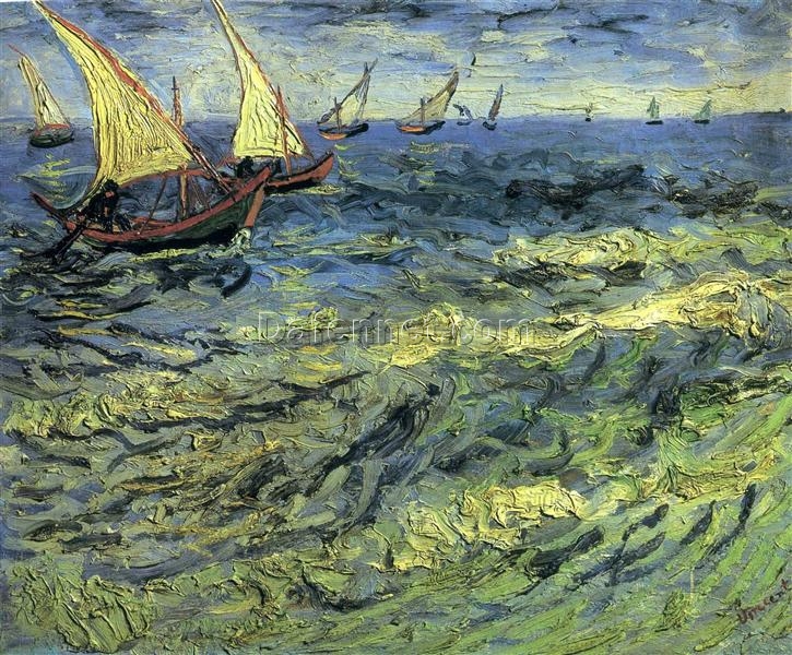 High-Quality Oil Painting of Fishing Boats at Sea (1888) by Vincent van Gogh – Custom Artwork from Dafen Village Artists