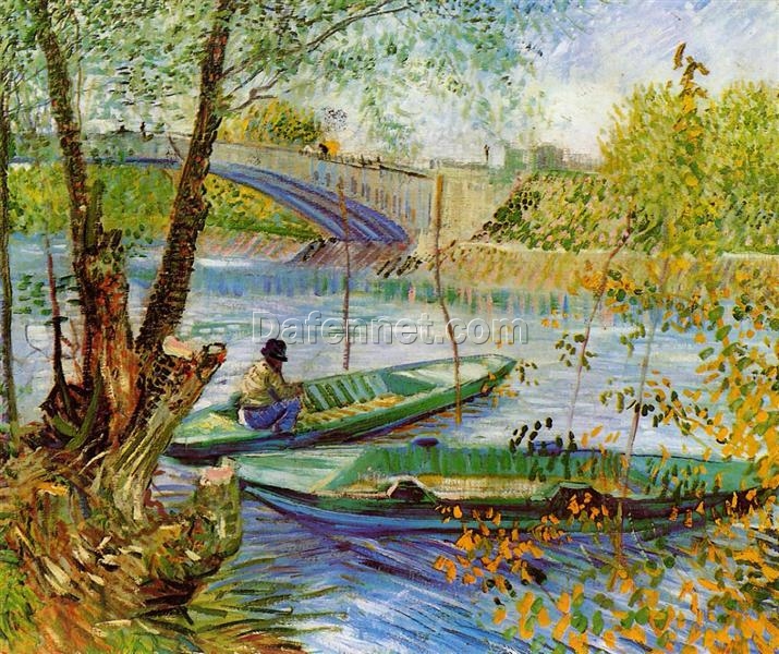 Fishing in the Spring by Vincent van Gogh (1887) – Beautiful Custom Oil Painting Reproduction from Dafen Village Artists