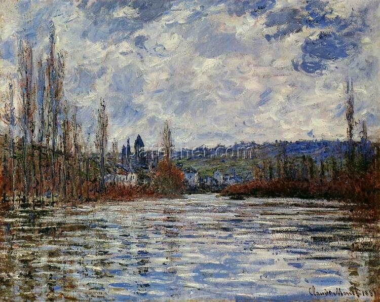 Hand-Painted Flood of the Seine at Vetheuil (1881) by Claude Monet – Impressionist Landscape Oil Painting by Dafen Village Artists