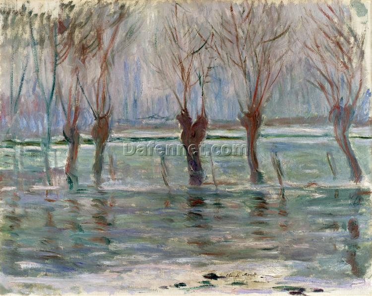 Custom Impressionist Art: Claude Monet Flood Waters (1896) – Dafen Village Oil Painting Reproduction