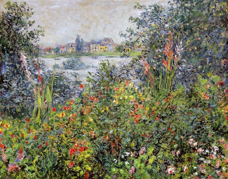 Impressionist Floral Artwork: Flowers at Vetheuil (1881) by Claude Monet – Authentic Oil Painting from Dafen Village