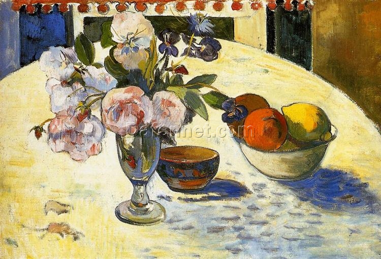 Paul Gauguin “Flowers in a Fruit Bowl” 1894 – Custom Oil Painting Reproduction