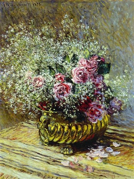 Custom Oil Painting of Flowers in a Pot by Claude Monet (1878) | High-Quality Reproduction from Dafen Village Studio