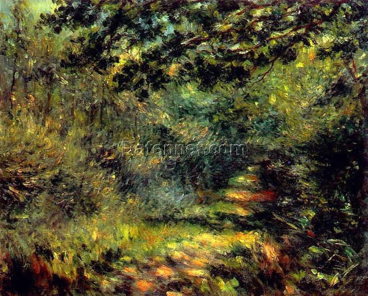 Pierre-Auguste Renoir “Forest Path” (1875) – Handcrafted Oil Painting Reproduction for Rustic or Nature-Inspired Decor