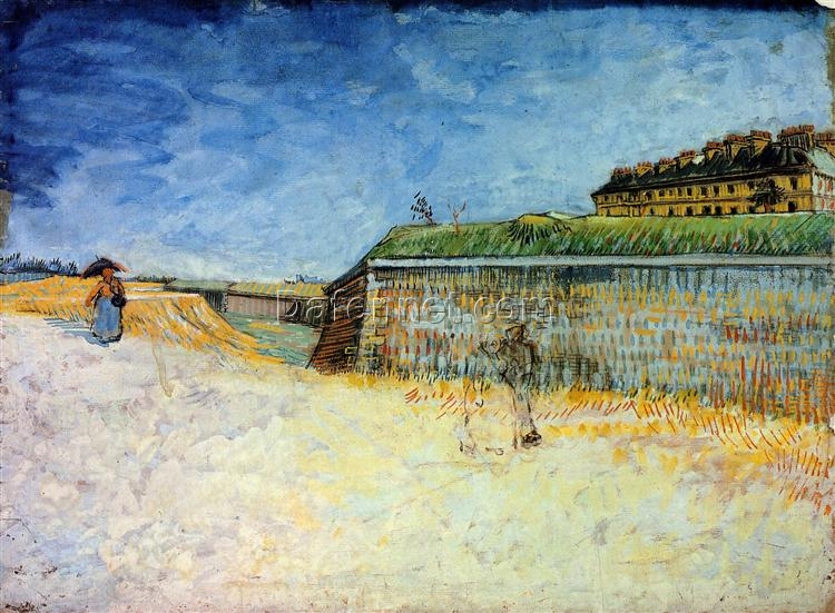 Vincent van Gogh Fortifications of Paris with Houses – 1887 Handcrafted Oil Painting from Dafen Village Studio