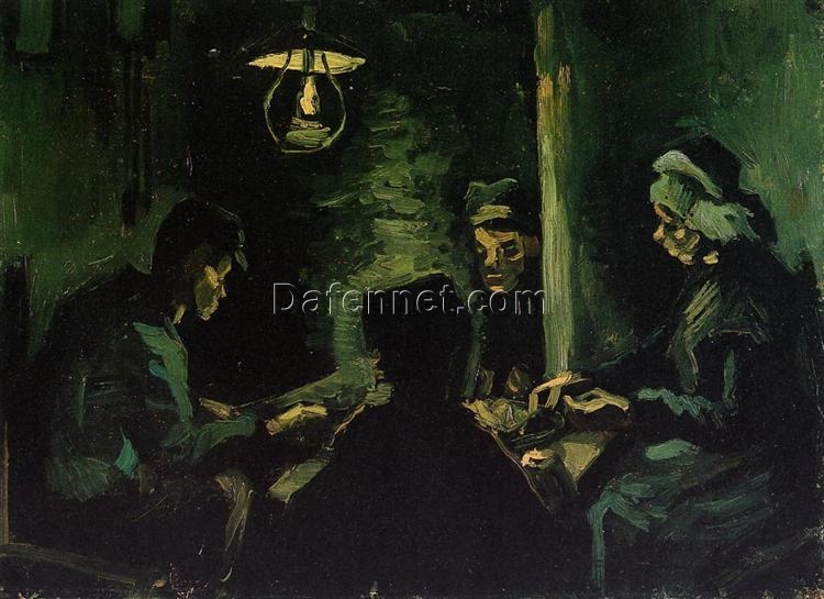 Authentic Oil Painting Reproduction of Four Peasants at a Meal by Vincent van Gogh – Dafen Village Art Studio