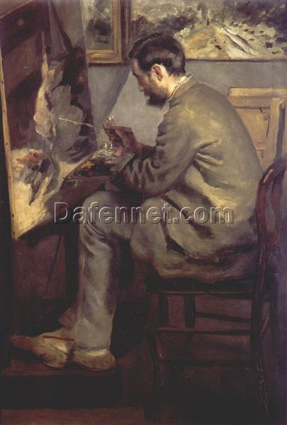 Pierre-Auguste Renoir “Frederic Bazille at his Easel” (1867) – Handcrafted Oil Painting Reproduction for Artistic or Studio Decor