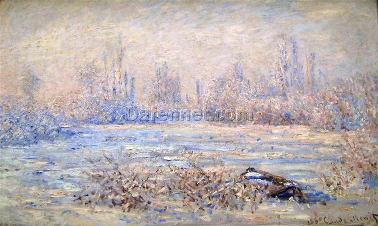 Frost near Vetheuil 1880 by Claude Monet – Fine Art Winter Scene Reproduction from Dafen Village Studio