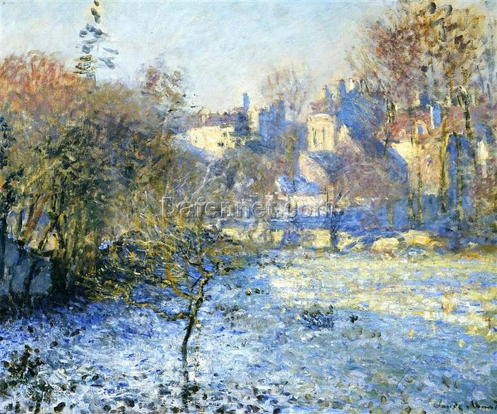 Frost by Claude Monet (1875) – Hand-Painted Winter Scene, High-Quality Custom Oil Painting from Dafen Village