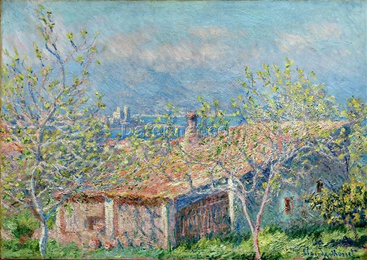 Authentic Impressionist Oil Painting of Gardener’s House at Antibes by Claude Monet (1888), Handcrafted in Dafen Village