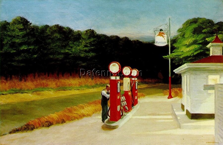 Vintage Edward Hopper Gas (1940) Oil Painting – Premium Quality Hand-Painted Reproduction