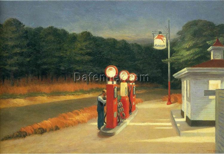 Edward Hopper “Gas” 1940 – Authentic Oil Painting Reproduction | Beautiful Fine Art Canvas for Collectors