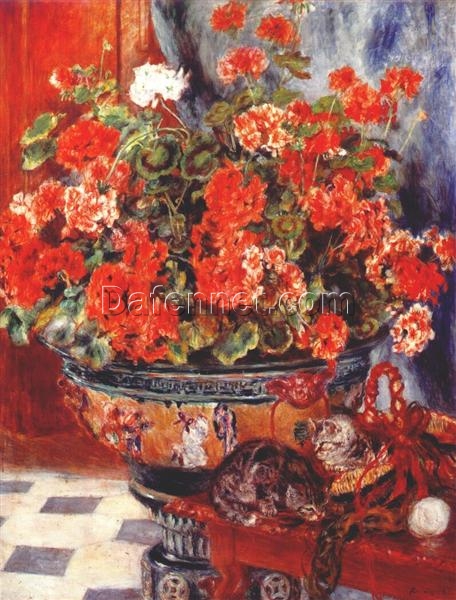 Buy Renoir “Geraniums and Cats” 1881 – High-Quality Oil Painting Reproduction by Dafen Village Artists