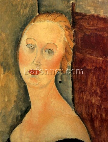 Amedeo Modigliani “Germaine Survage with Earrings” 1918 – Authentic Oil Painting Reproduction | Elegant Canvas Art from Dafen Village