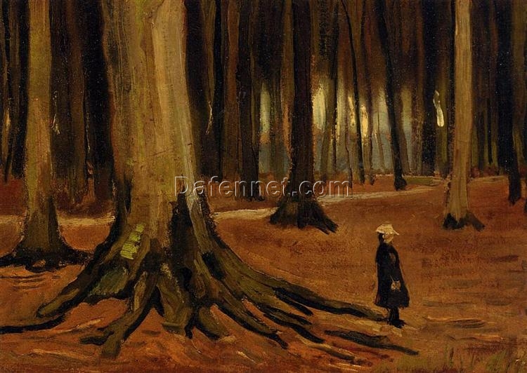 Classic Oil Painting Reproduction of Girl in the Woods (1882) by Vincent van Gogh – Made in Dafen Village