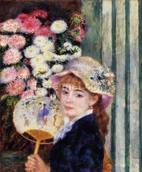 Girl with Flowers” by Pierre-Auguste Renoir – 1888 Oil Painting Reproduction – Custom Art from Dafen Village