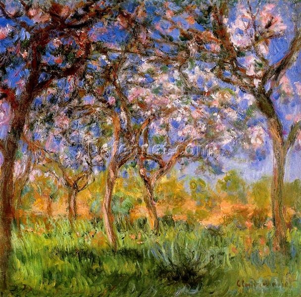 Impressionist Art: Giverny in Springtime (1899-1900) by Claude Monet | Hand-Painted Oil Painting from Dafen Village Studio