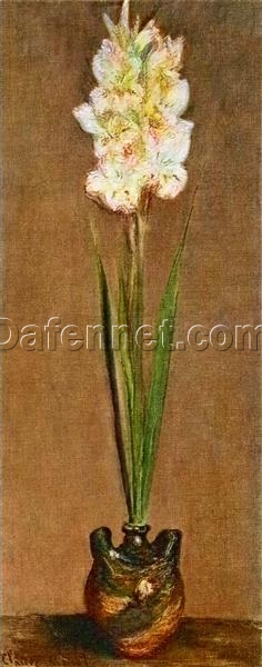 Impressionist Style Gladiolus Oil Painting by Claude Monet (1881) – Stunning Reproduction from Dafen Village Studio