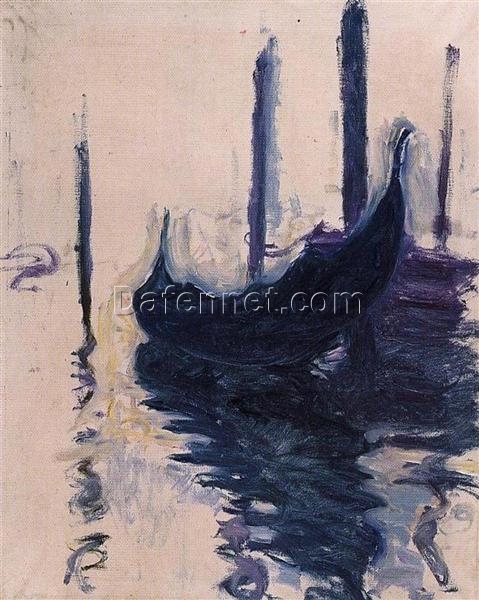 Elegant Gondola in Venice by Claude Monet – Custom Hand-Painted Oil Painting for Art Collectors