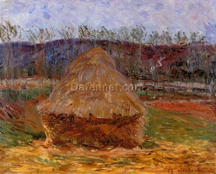 Claude Monet’s “Grainstack at Giverny” 1889 – Hand-Painted Impressionist Oil Painting