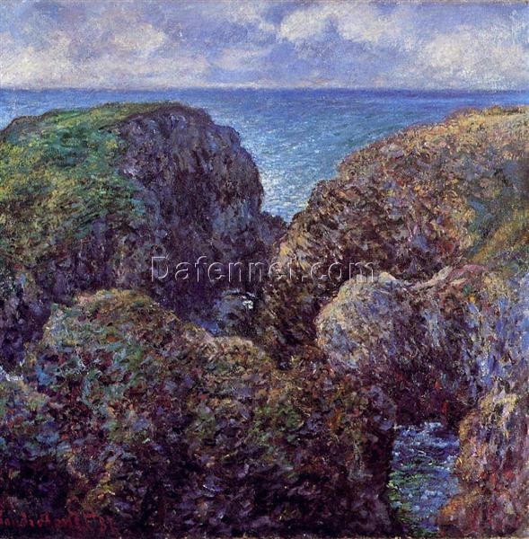 Custom Oil Painting Reproduction of Claude Monet’s Group of Rocks at Port-Goulphar – Dafen Village Masterpiece